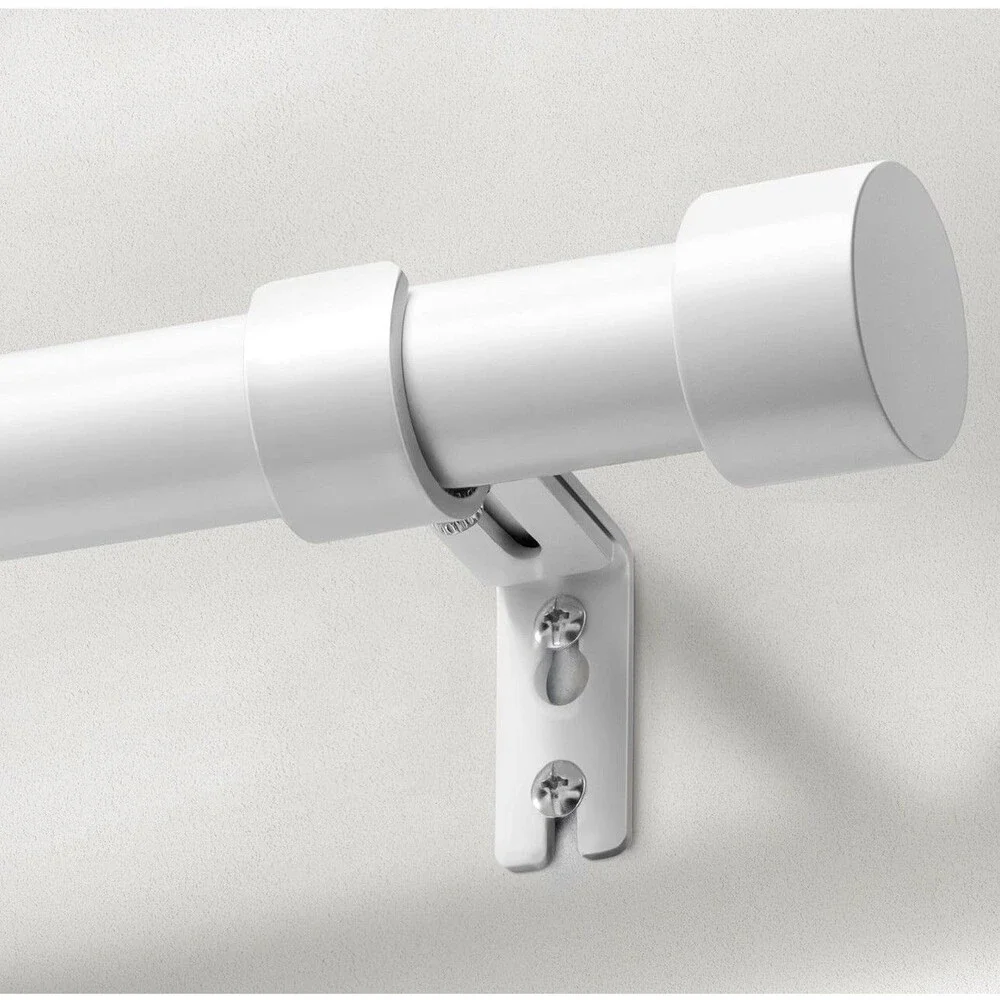 Curtain Rods for Windows 32 to 86 Inch, White Curtain Rod Adjustable Heavy Duty